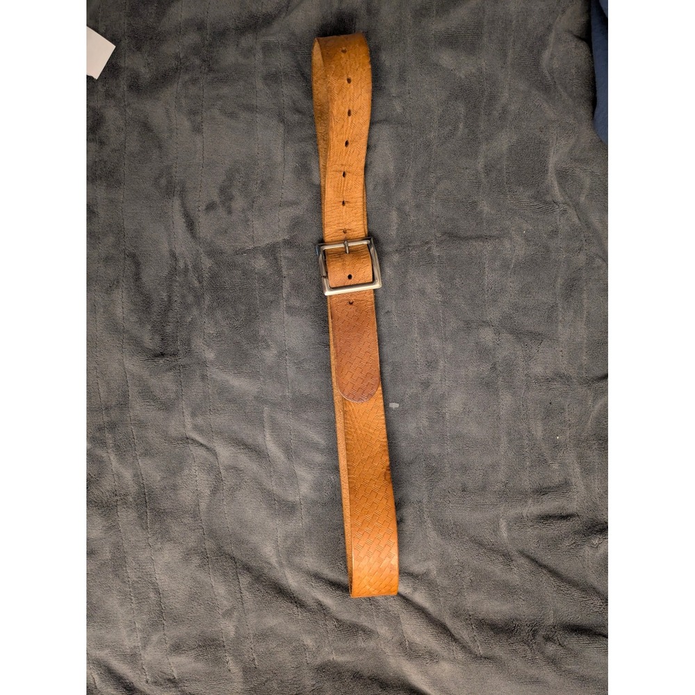CLC Custom Leathercraft Tan Top Grain Cowhide Basketweave Work Belt 48 Inch